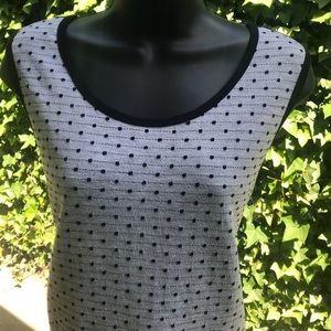 Coldwater Creek tank polka dots gray/black